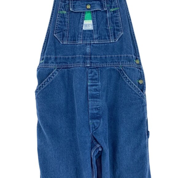 Liberty Overalls Mens 34x30 Blue Denim Jean Overalls Adjustable Straps Pockets - Picture 4 of 14